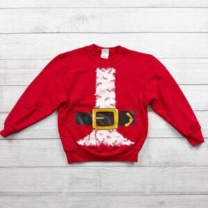 Port & Company Youth Crewneck Sweatshirt Santa Christmas Graphic Fleece S